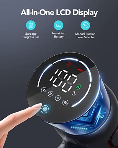 HONITURE Cordless Vacuum Cleaner 33KPa Powerful Stick Vacuum Cleaner with LCD Touch Screen, Up to 50mins, 4 in 1 Lightweight Handheld Cordless Vacuum for Hardwood Floor Carpet Pet Hair Car Stair S13