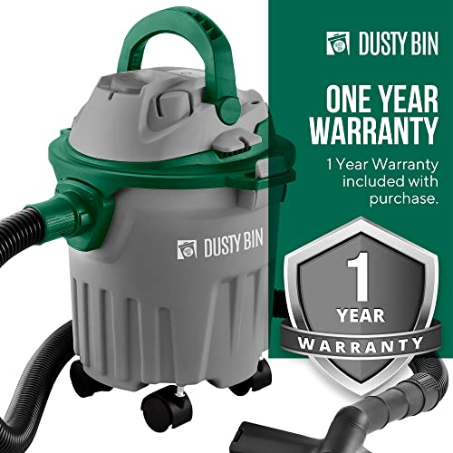 Dusty Bin Wet and Dry Vacuum Cleaner, 3 in 1 Heavy Duty Vacuum Cleaner, Multi Surface Indoor, Workshops and Garage Vac with Blower, Wet Vacuum Cleaner collects Water and Liquid Spills, 1000w, 12L Tank