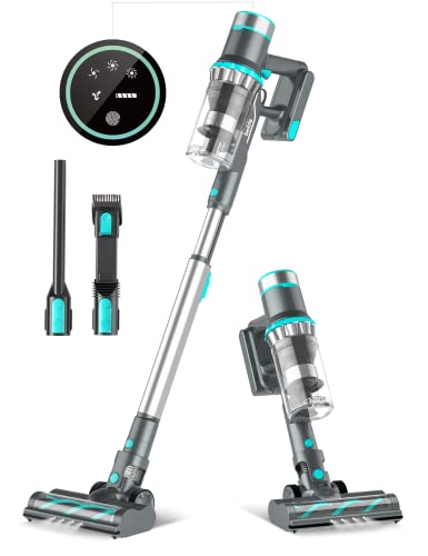 Belife Cordless Vacuum Cleaner, Stick Vacuum with 25Kpa Powerful Suction, 380W Brushless Motor, Up to 40mins Runtime, LED Display, 6 in 1 Lightweight Handheld Vacuum for Hard Floor Carpet Car Pet Hair