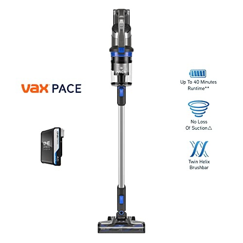 Vax Pace Cordless Vacuum Cleaner | High Performance Cleaning | Up to 40 min runtime - CLSV-VPKS, Grey/Blue