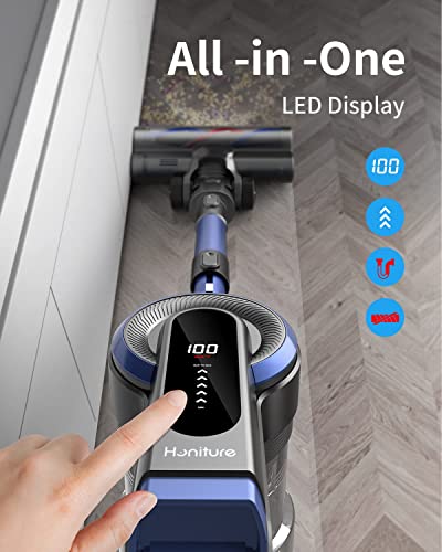 Cordless Vacuum Cleaner 400W/33KPa Powerful Stick Vacuum Cleaner with LCD Touch Screen, 55Min Runtime Battery, 4 in 1 Lightweight Handheld Cordless Vacuum for Carpet Pet Hair Floors HONITURE S12