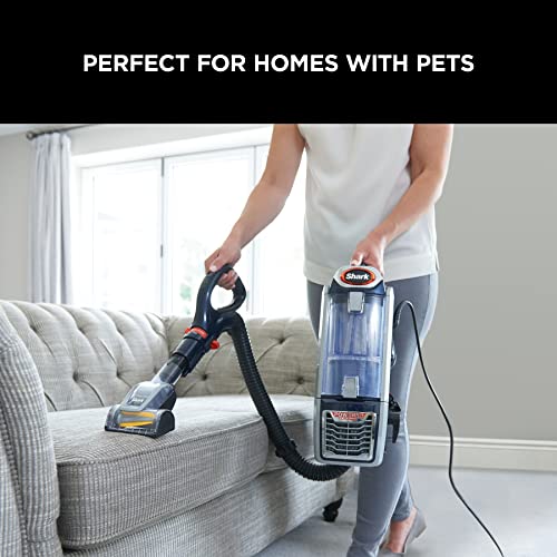 Shark Upright Vacuum Cleaner [NZ801UKT] Powered Lift-Away with Anti-Hair Wrap Technology, Pet Hair, Navy and Orange