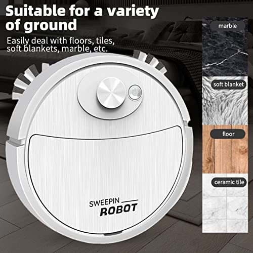 Automatic Robot Vacuum Cleaner - Rechargeable Household Robot Vacuum Cleaner Smart Sweeping Mopping Robot Easy Operation Robotic Vacuums Floor Cleaning Machine , Ideal for Pet Hair Hard Floor