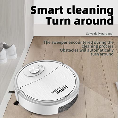Automatic Robot Vacuum Cleaner - Rechargeable Household Robot Vacuum Cleaner Smart Sweeping Mopping Robot Easy Operation Robotic Vacuums Floor Cleaning Machine , Ideal for Pet Hair Hard Floor