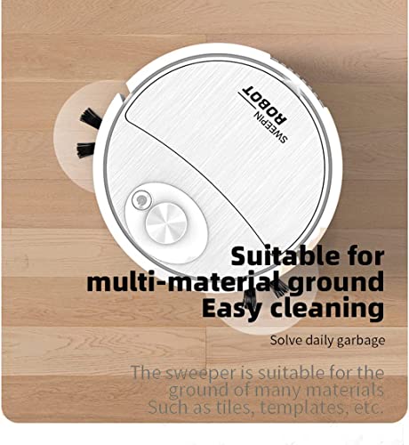 Automatic Robot Vacuum Cleaner - Rechargeable Household Robot Vacuum Cleaner Smart Sweeping Mopping Robot Easy Operation Robotic Vacuums Floor Cleaning Machine , Ideal for Pet Hair Hard Floor