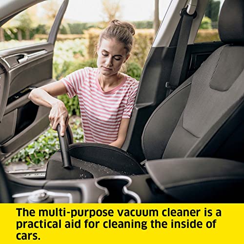 Kärcher Wet & Dry Vacuum Cleaner WD 2 Plus, blowing function, power: 1000w, plastic container: 12 l, suction hose: 1.8 m, incl. cartridge filter, floor and crevice nozzle, Yellow