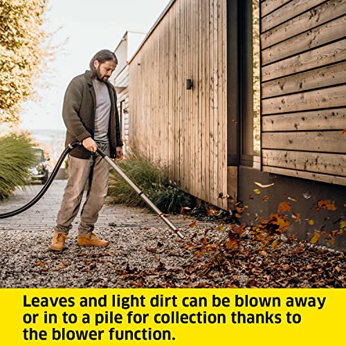 Kärcher Wet & Dry Vacuum Cleaner WD 2 Plus, blowing function, power: 1000w, plastic container: 12 l, suction hose: 1.8 m, incl. cartridge filter, floor and crevice nozzle, Yellow