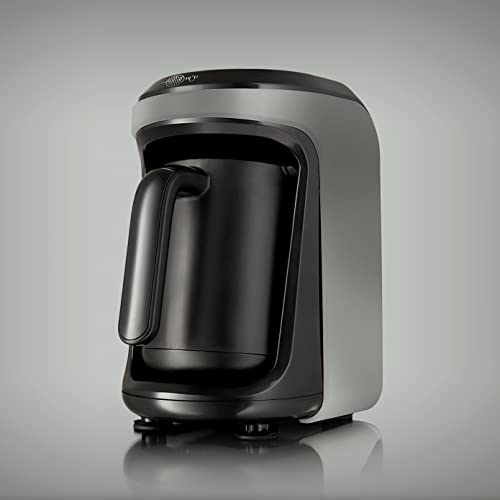 KARACA Hatır Hüp Turkish Coffee Machine, Automatic One-Button Turkish Coffee Brewing Pot, Serve 5 Cups of Turkish Coffee at One-Brew, Black/Anthracite