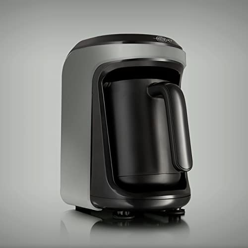 KARACA Hatır Hüp Turkish Coffee Machine, Automatic One-Button Turkish Coffee Brewing Pot, Serve 5 Cups of Turkish Coffee at One-Brew, Black/Anthracite