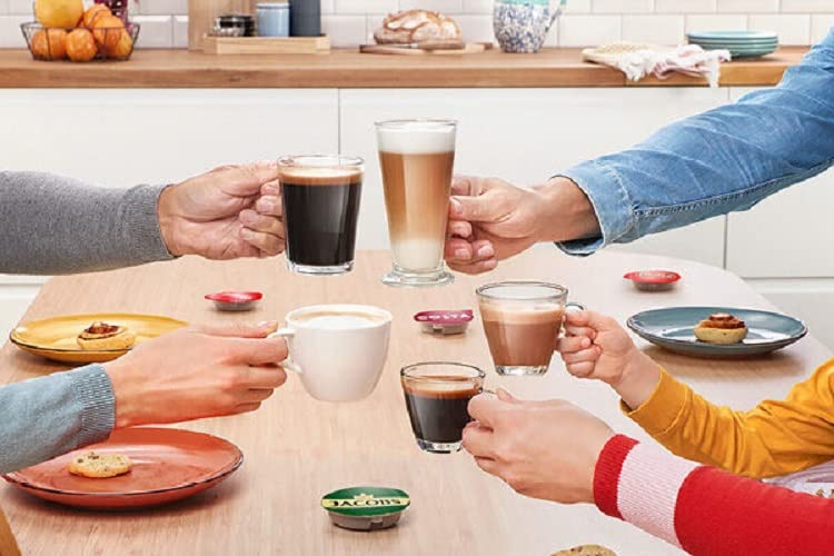 Bosch TAS1103 Tassimo Style Coffee Machine by Bosch, Over 70 Drinks, Fully Automatic, Suitable for All Cups, Space Saving, 1400 W, Red/Anthracite