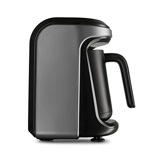 KARACA Hatır Hüp Turkish Coffee Machine, Automatic One-Button Turkish Coffee Brewing Pot, Serve 5 Cups of Turkish Coffee at One-Brew, Black/Anthracite