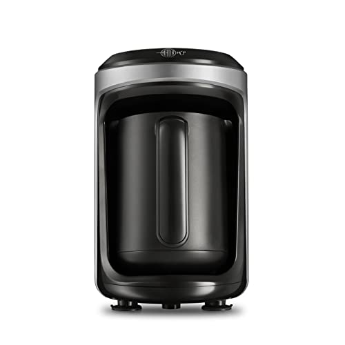 KARACA Hatır Hüp Turkish Coffee Machine, Automatic One-Button Turkish Coffee Brewing Pot, Serve 5 Cups of Turkish Coffee at One-Brew, Black/Anthracite