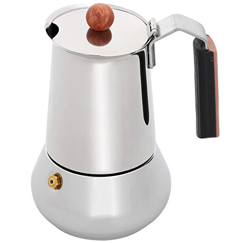 Copper Collection Stainless Steel Coffee Maker 6 Cup Induction