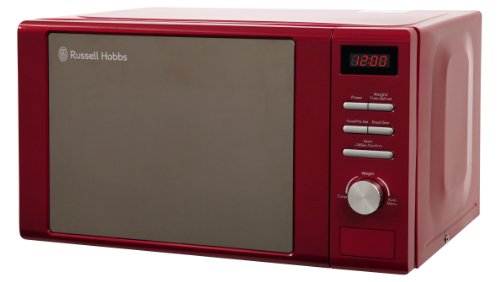 Russell Hobbs RHM2064R 20 Litre 800 W Red Digital Heritage Microwave with 5 Power Levels, Automatic and Weighted Defrost Settings, 8 Auto Cook Menus, Clock & Timer, Easy Clean
