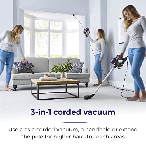 Tower T513005 Pro XEC20 Corded 3-in-1 Vacuum Cleaner with Cyclonic Suction, Built-in HEPA 13 and Detachable Handheld Mode