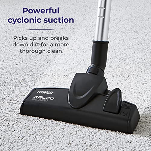 Tower T513005 Pro XEC20 Corded 3-in-1 Vacuum Cleaner with Cyclonic Suction, Built-in HEPA 13 and Detachable Handheld Mode