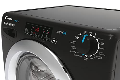 Candy Smart Pro CSO1493TWCBE, Free Standing Washing Machine, WiFi Connected, 9 kg Load, 1400 rpm, Black, Amazon Exclusive