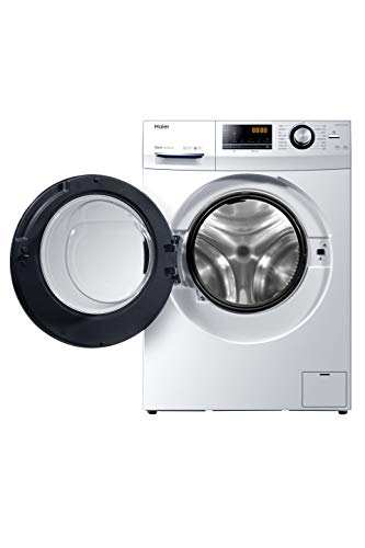 Haier HW90-B14636N Freestanding Washing Machine With LED Display, 9kg Load, 1400RPM, Direct Motion, White, 2021-9kg 636