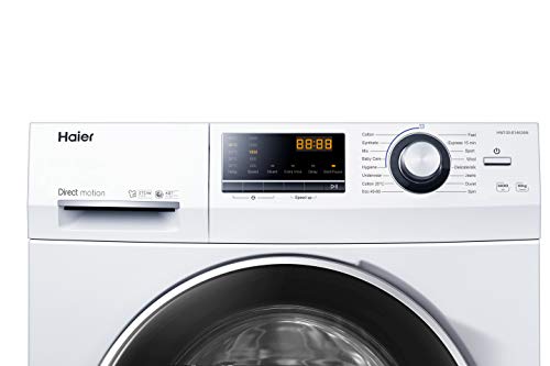 Haier HW90-B14636N Freestanding Washing Machine With LED Display, 9kg Load, 1400RPM, Direct Motion, White, 2021-9kg 636