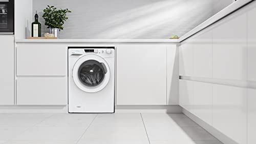 Candy Ultra HCU1482DE Freestanding Washing Machine, 8kg Load, 1400 rpm, Android App Enabled, Eco Cycles, Water&Energy auto sensing, White