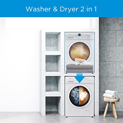 Midea Energy Saving Freestanding Washer Dryer, Bright LED Display, Health Guard, Steam, 1400RPM, 8kg/5kg load, MF10ED80B, White