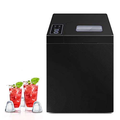 JFSKD Automatic Ice Maker Machine,Quick Ice,Portable Small Commercial Counter Top Electric Ice Cube Maker,Makes 15Kg of Ice Per 24 Hours,Home Kitchen Bars Coffee Shop Milk Tea Shop,Black
