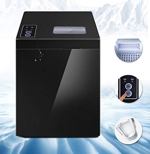 JFSKD Automatic Ice Maker Machine,Quick Ice,Portable Small Commercial Counter Top Electric Ice Cube Maker,Makes 15Kg of Ice Per 24 Hours,Home Kitchen Bars Coffee Shop Milk Tea Shop,Black