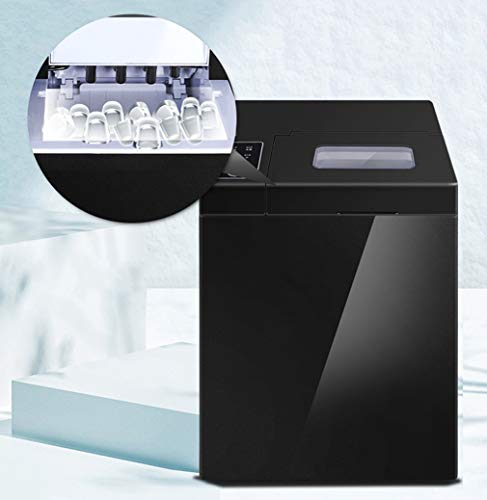 JFSKD Automatic Ice Maker Machine,Quick Ice,Portable Small Commercial Counter Top Electric Ice Cube Maker,Makes 15Kg of Ice Per 24 Hours,Home Kitchen Bars Coffee Shop Milk Tea Shop,Black