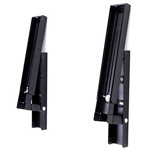 Universal Microwave Wall mounting Bracket, 2 Pack of Foldable Kitchen Stretch Oven Stand Shelf Rack, Heavy Duty Microwave Holder for Grill/Coffee Machine, Max. Load 100 lb, Black