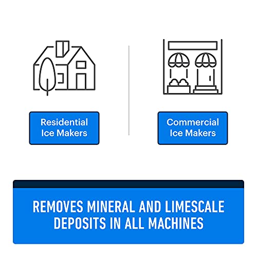 Ice Machine Cleaner 473ml, Nickel Safe Descaler | Ice Maker Machine Descaling Liquid Compatible with Whirlpool 4396808, Manitowac, Ice-O-Matic, Scotsman, Follett etc | Essential Values (2 Pack)