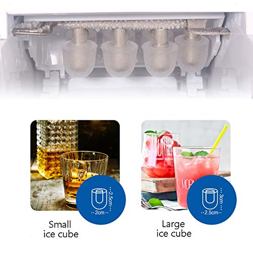 JFSKD Automatic Ice Maker Machine,Quick Ice,Portable Small Commercial Counter Top Electric Ice Cube Maker,Makes 15Kg of Ice Per 24 Hours,Home Kitchen Bars Coffee Shop Milk Tea Shop,Black