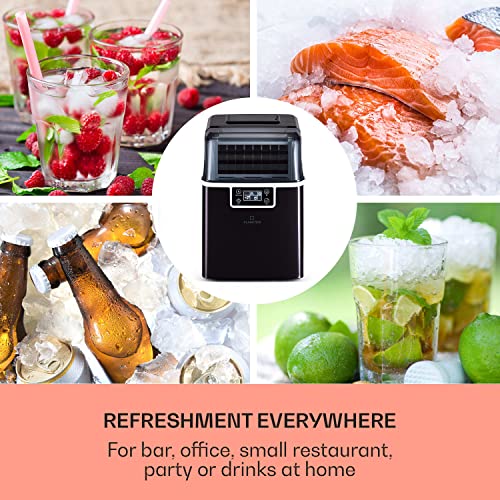 Klarstein Small Ice Maker Machine, Counter Top Ice Machine for Home and Kitchen, 3.2L Capacity, Fast Operation, Makes 20kg of Ice, Large and Small Sized Bullets, Self-Cleaning Ice Cube Maker Machine