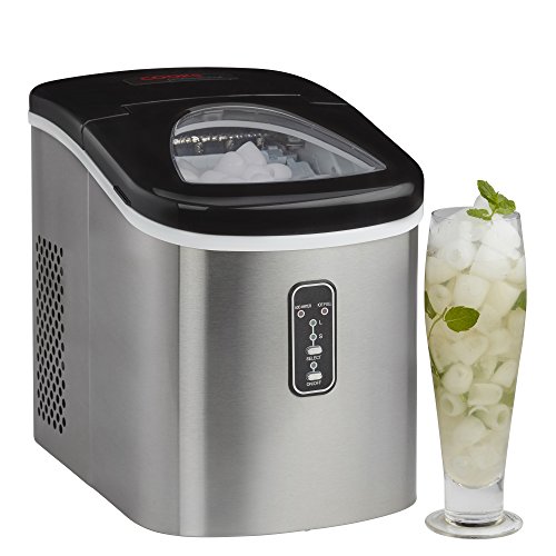 Ice Maker Machine Counter Top 13kg Capacity Fast Compact Stainless Steel body Cube Size Option & No Plumbing Required Cooks Professional