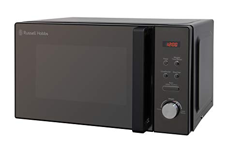 Russell Hobbs RHM2076B 20 Litre 800 W Black Digital Solo Microwave with 5 Power Levels, 8 Auto Cook Menus, Clock & Timer, Easy Clean & 26071 4 Slice Toaster - Contemporary Honeycomb, Black