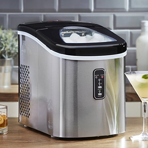 Ice Maker Machine Counter Top 13kg Capacity Fast Compact Stainless Steel body Cube Size Option & No Plumbing Required Cooks Professional