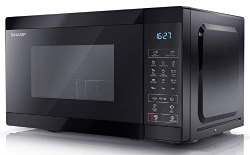 SHARP YC-MG02U-B 800W Digital Touch Control Microwave with 20 L Capacity, 1000W Grill & Defrost Function – Black