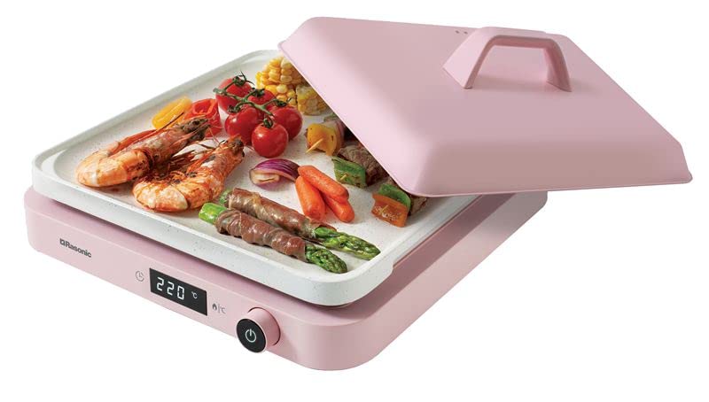 Rasonic Portable Compact Induction Cooker Single Hot Plate with Grill Plate and Cover INCLUDED, Knob Control, 2100W Electric Hob Cooktop 10 Power Levels and Temperature Controls, 1 min to 8-hour Timer
