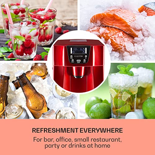 Klarstein Small Ice Maker Machine, Counter Top Ice Machine For Home and Kitchen, 2L Capacity, Fast Operation, Makes 12kg of Ice, Dispenses Cold Water, Bullet Ice Cube Maker Machine