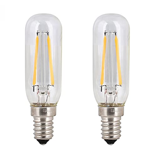 CENPEK 2-Pack LED 4W SES Cooker Hood Light Bulb E14 Cool White 6000K T25 Tube Filament Bulbs 40W Incandescent Replacement Small Edison Screw Non-dimmable Appliance for Cooker Hood/Fridge