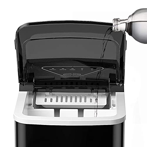 Ice Cube Maker FOOING Ice Machine Maker Worktop Ready in 6 Mins 2L Ice Machine with Ice Scoop and Basket LED Display Ice Makers for Home Bar Kitchen Office