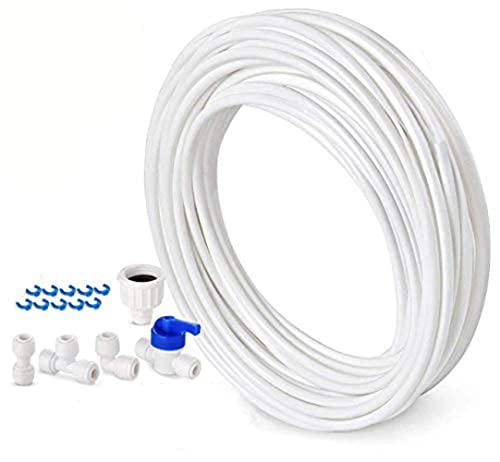 Tspkey 10 M Water Supply Pipe Tube Fridge Connector Kit For European Style Double Fridge Refrigerator (1/4" Pipe)