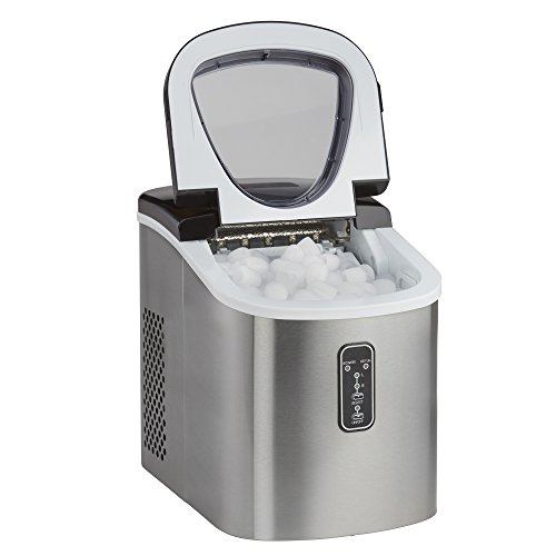 Ice Maker Machine Counter Top 13kg Capacity Fast Compact Stainless Steel body Cube Size Option & No Plumbing Required Cooks Professional