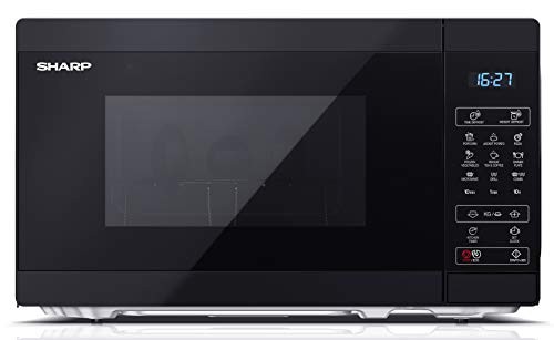 SHARP YC-MG02U-B 800W Digital Touch Control Microwave with 20 L Capacity, 1000W Grill & Defrost Function – Black
