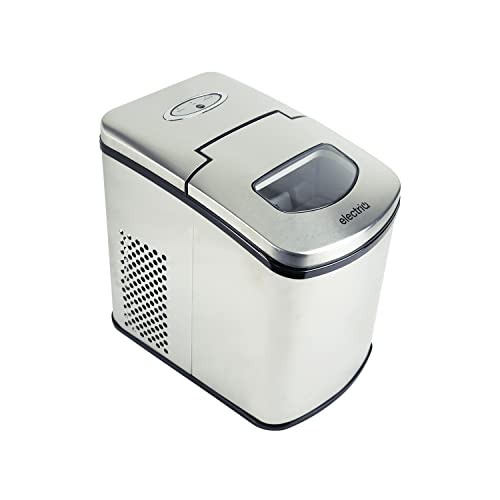 electriQ Ice Maker Machine - Counter Top Machine for Home Use - Make Cubes in 10 Minutes - 10kg Ice in 24 Hours - No Plumbing Required - Free Ice Scoop