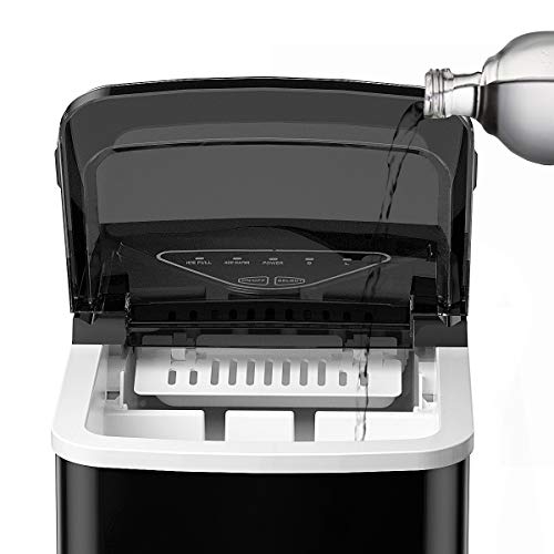 Ice Maker Machine Countertop FOOING Ice Machine, 9 Cubes Ready in 6 Mins, 28lbs in 24Hrs 2L Water Tank Ice Cube Makers, Self-Cleaning Ice Maker, Small Ice Machine for Home/Kitchen/Office/Bar
