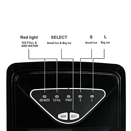 Ice Cube Maker FOOING Ice Machine Maker Worktop Ready in 6 Mins 2L Ice Machine with Ice Scoop and Basket LED Display Ice Makers for Home Bar Kitchen Office