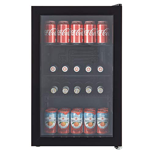 Cookology CBC70BK Under-Counter Fridge, 70 Litre Beer, Wine and Drinks Fridge with Adjustable Temperature Control, LED Light, Suitable for Cans and Bottles, Energy Efficient - in Black