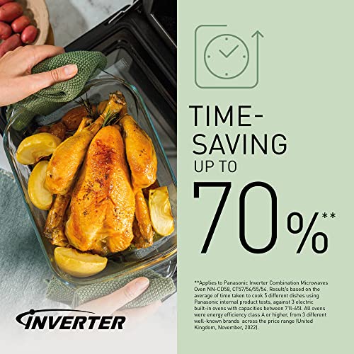 Panasonic CT54 Slimline Combination Microwave Oven & Grill with Turntable, 27 Litres, 1000W Power, 29 pre-set menus, White, Good Housekeeping Approved