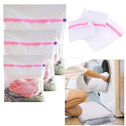 3 Laundry Wash Bags Reusable Zipped S/M/L Set Mesh Washing Machine Bags Net Lingerie Fine Wash Bra Delicate Hosiery (Small/Medium/Large)