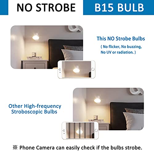 B15d Led Bulb 5W, AC220-240V, Non-Dimmable, 500LM Warm White 3000K, Equivalent 40W Incandescent Bulb, Ba15d Double Bayonet Bulbs for Sewing Machine, Cooker Hood,Refrigerator, Appliance Lamps, 2 Pack